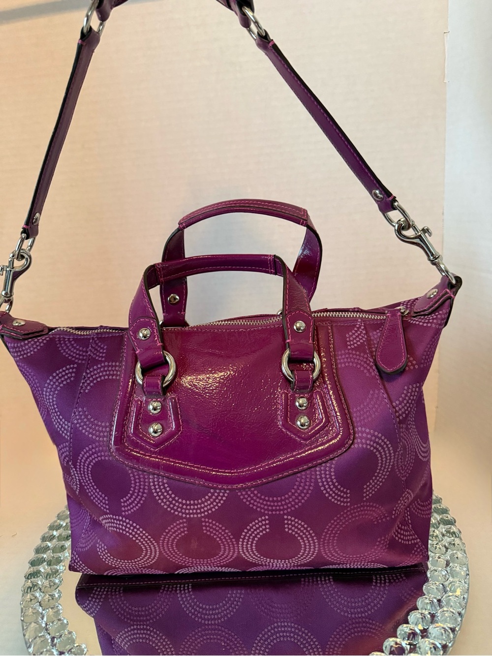 Coach Ashley Dotted Op Art, Purple Berry - Picture 5 of 13
